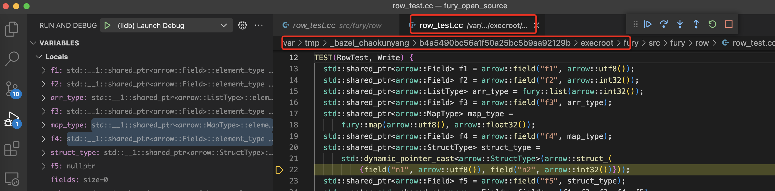 jump to generated files